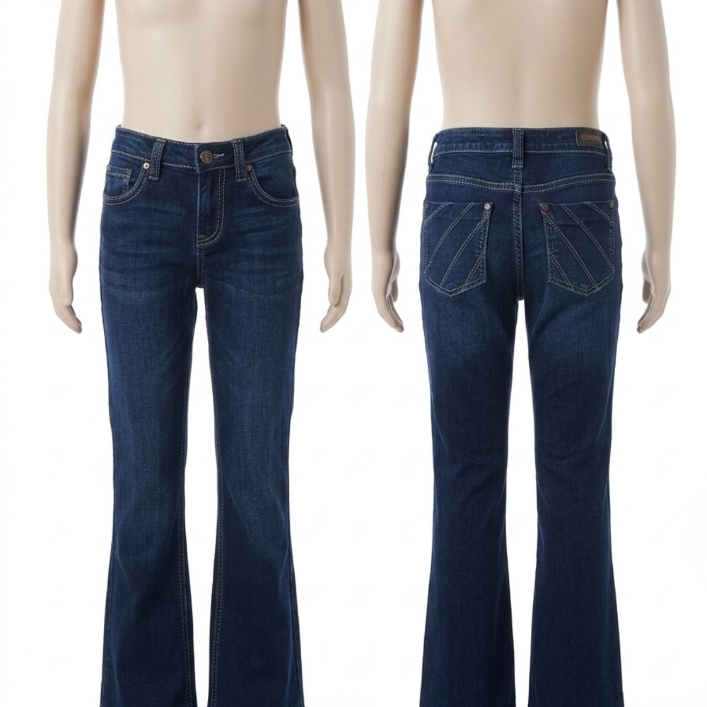 Shyanne Dark Blue Flare boot cut Jeans - High-Rise Stretch